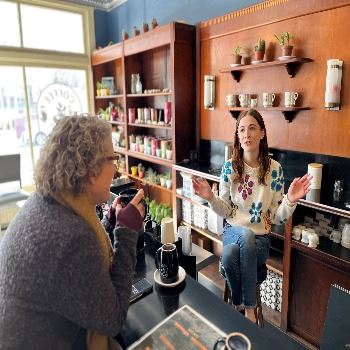 Friendly Chat at Coffee to Grow