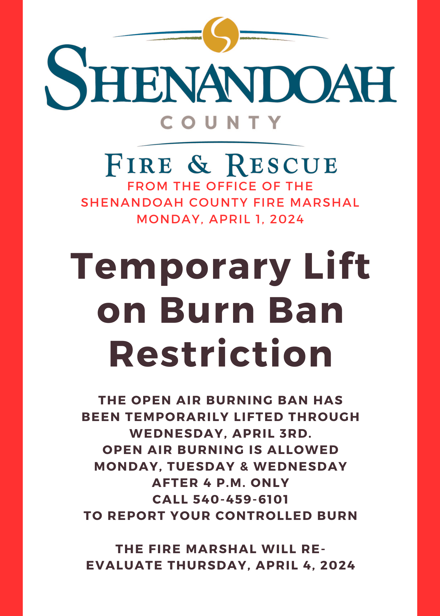 Burn ban lift